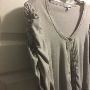 Long Sleeved and Cropped Gray/Silver Cardigan